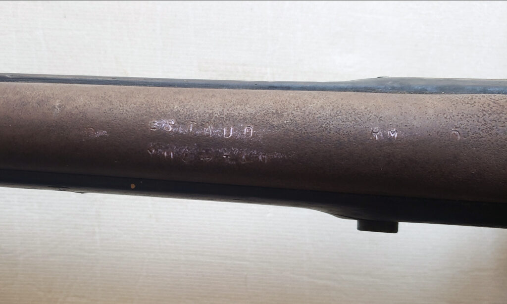 Close-up of barrel of Springfield musket