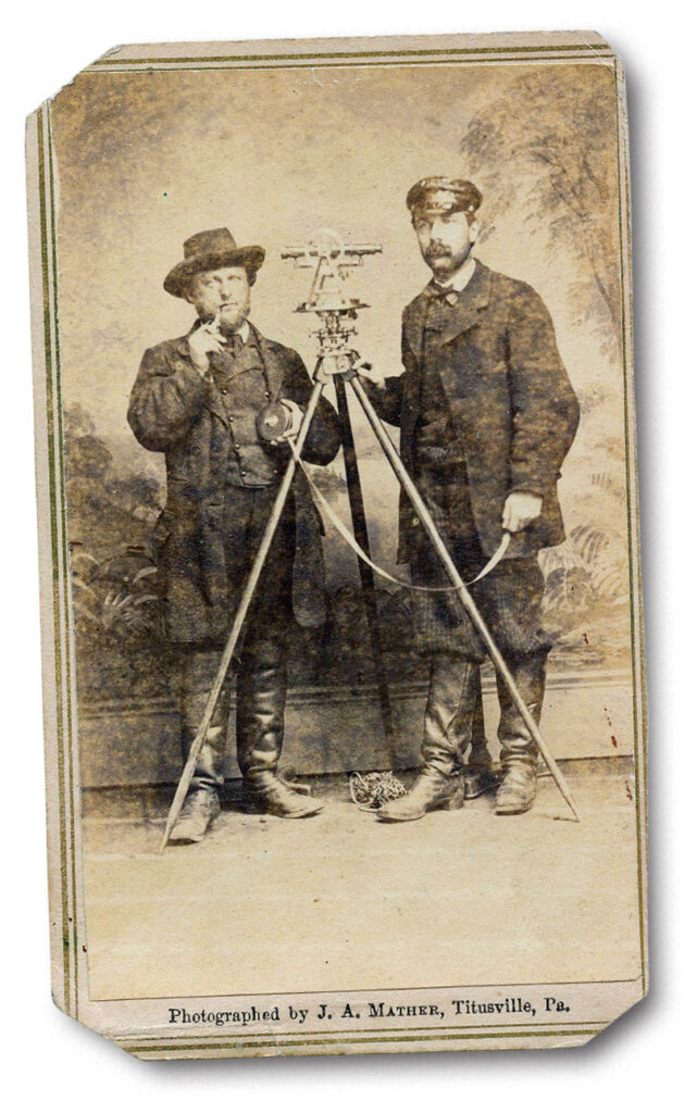 Photo of surveyors in the 1860, Titusville, Pa.