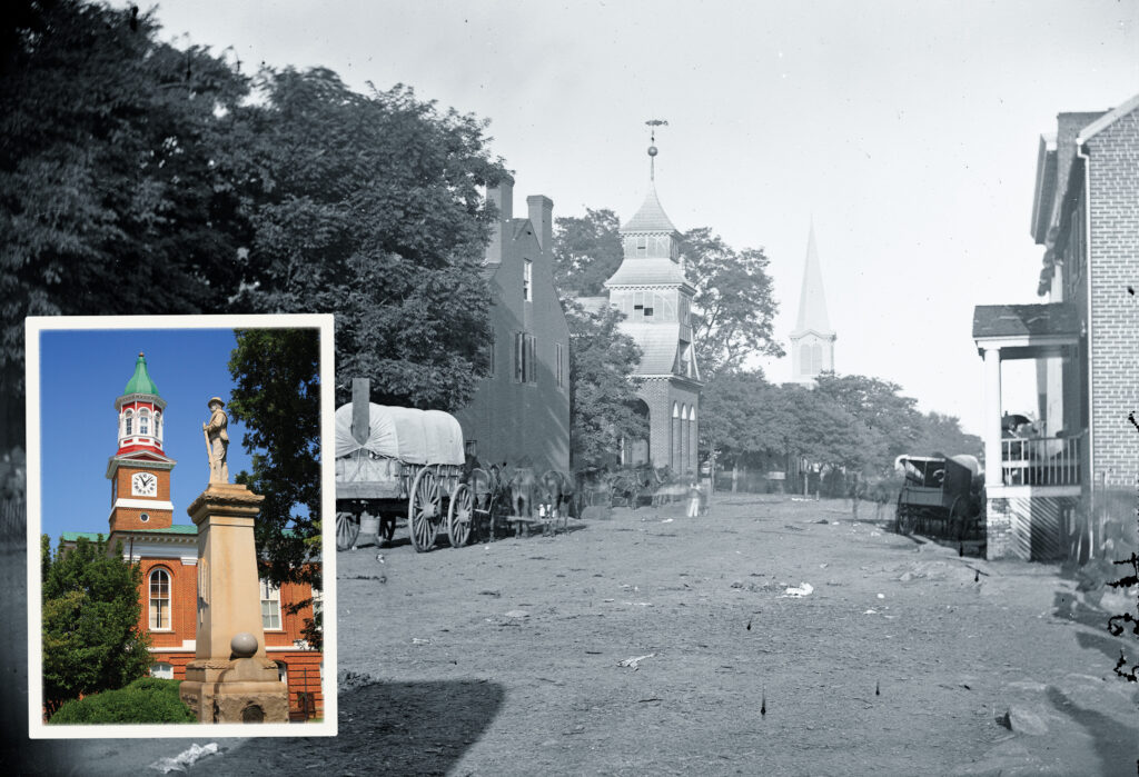Culpeper County Court House in wartime and modern photos