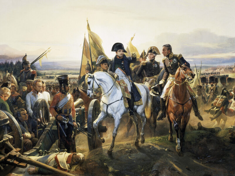 Painting of Napoléon at the battle of Friedland.