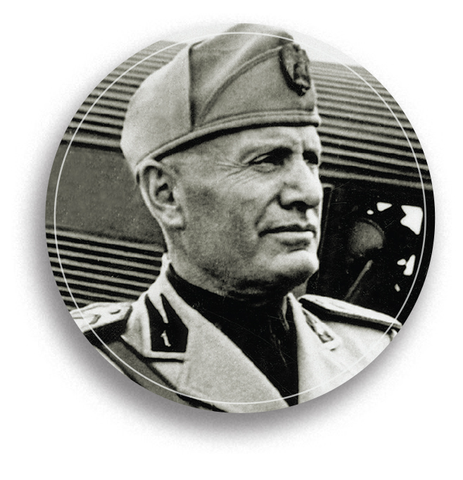 Photo of Benito Mussolini.