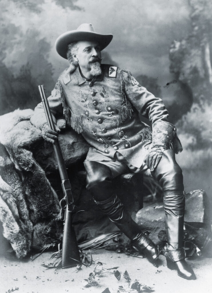 Buffalo Bill Cody posing with Winchester rifle