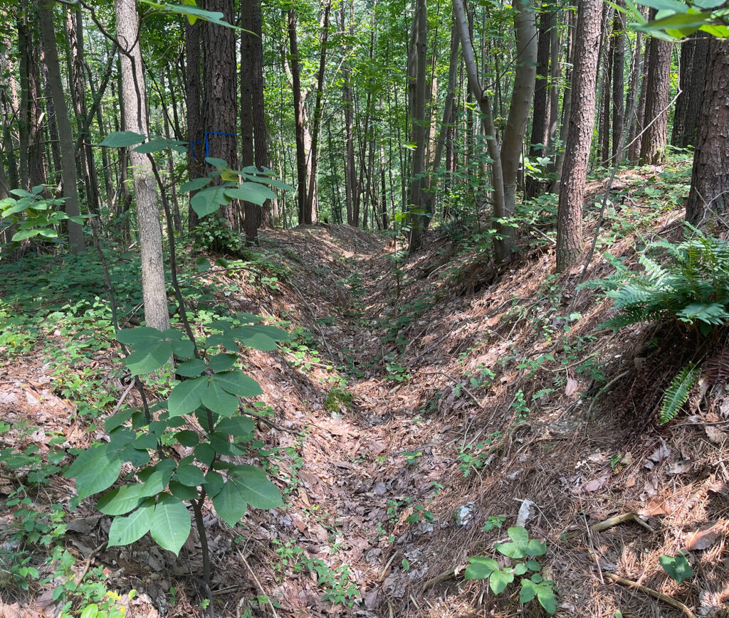 Confederate trench in Rocky Face Ridge Park