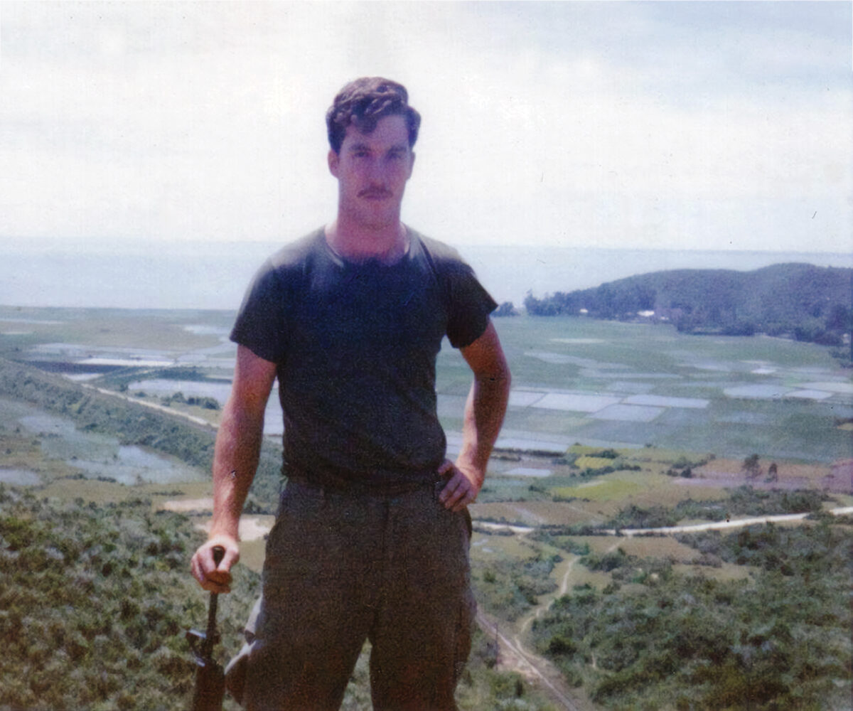Photo of James Vaughn, shown here at the Hai Van Pass in Vietnam, got into a sticky situation in search of a shower during the war.