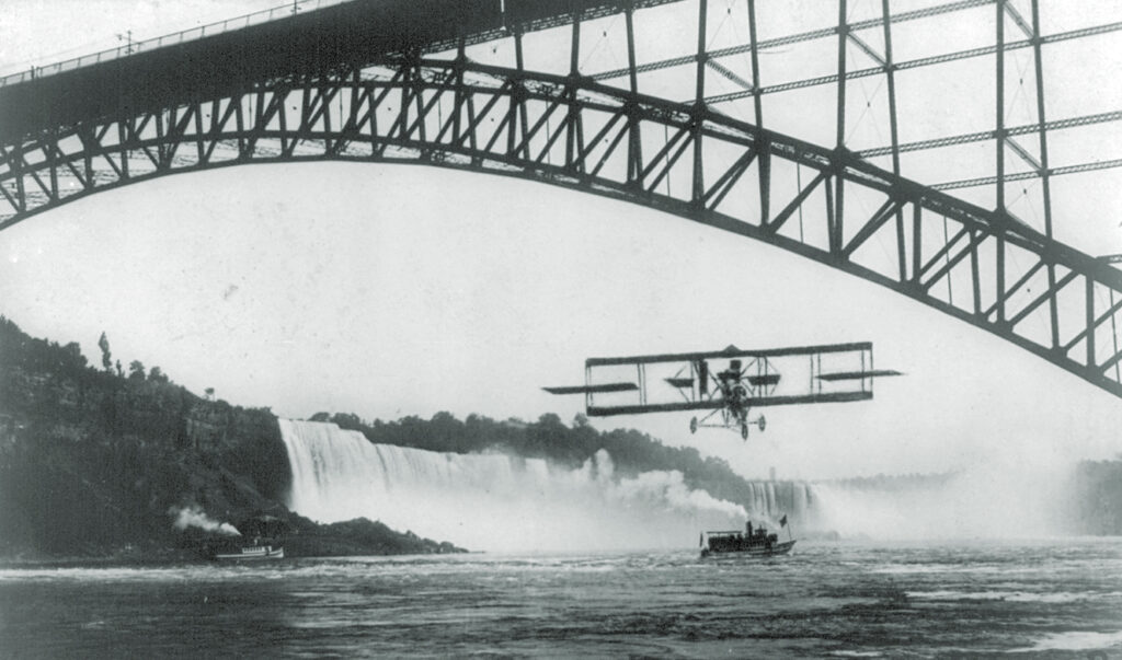 Photo of Sure, it's dangerous to go over Niagara Falls in a barrel, but what about flying under the Niagara Falls bridge as Beachey did in 1911?
