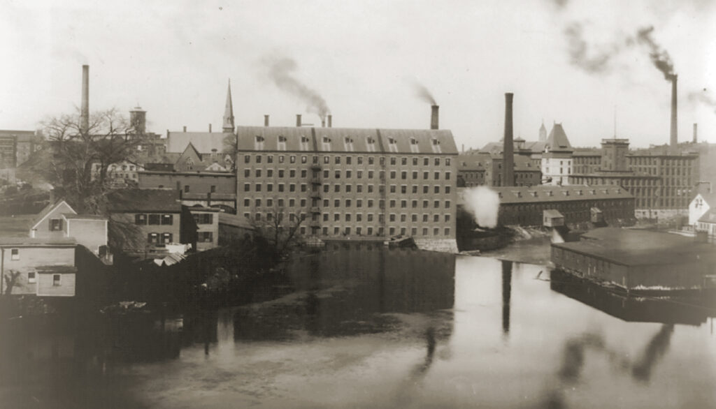 Photo of Lowell’s mills, built in the 1830s.