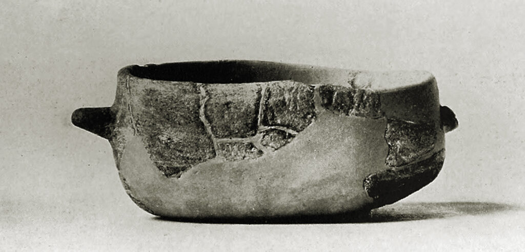 Photo of a restored soapstone vessel, found at the base of Buck Mountain, Va.