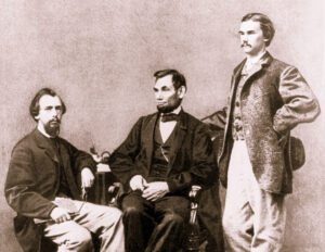 John Nicolay and John Hay with President Lincoln