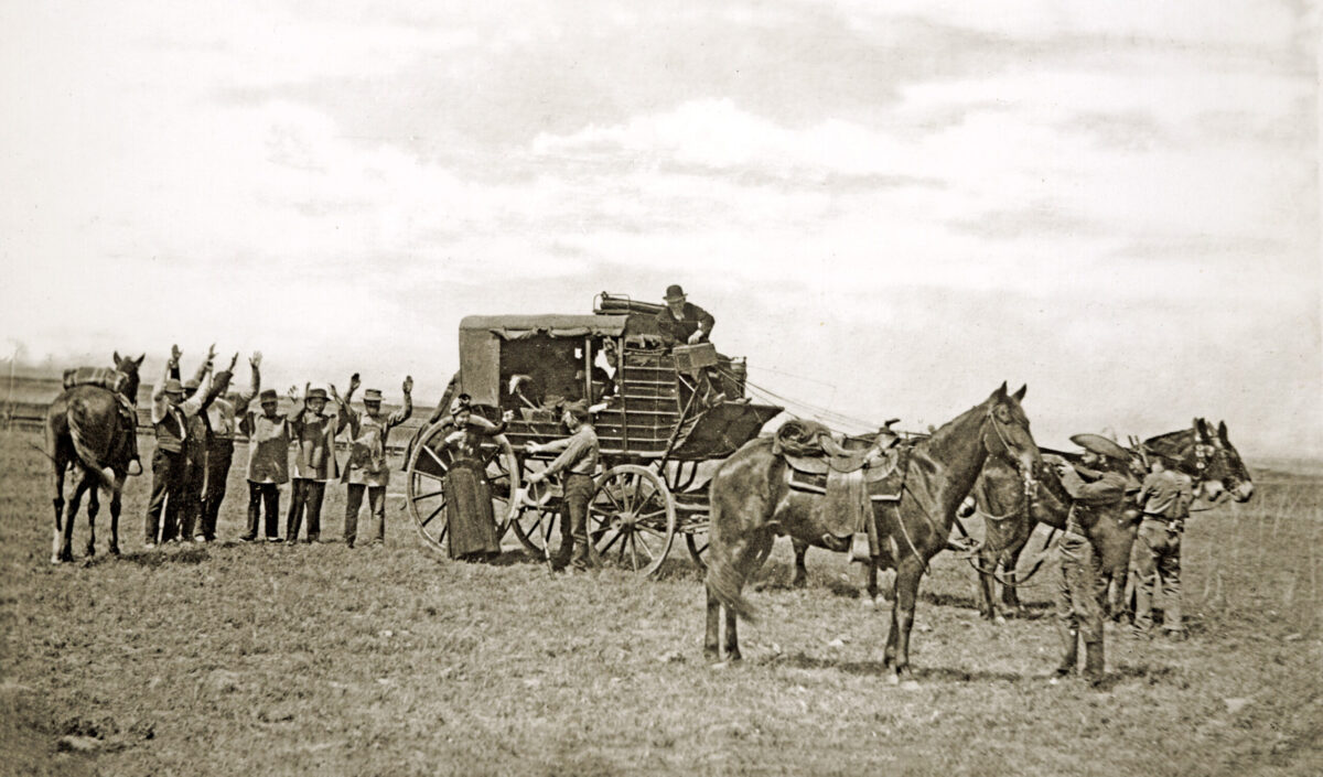 Stagecoach holdup reenactment