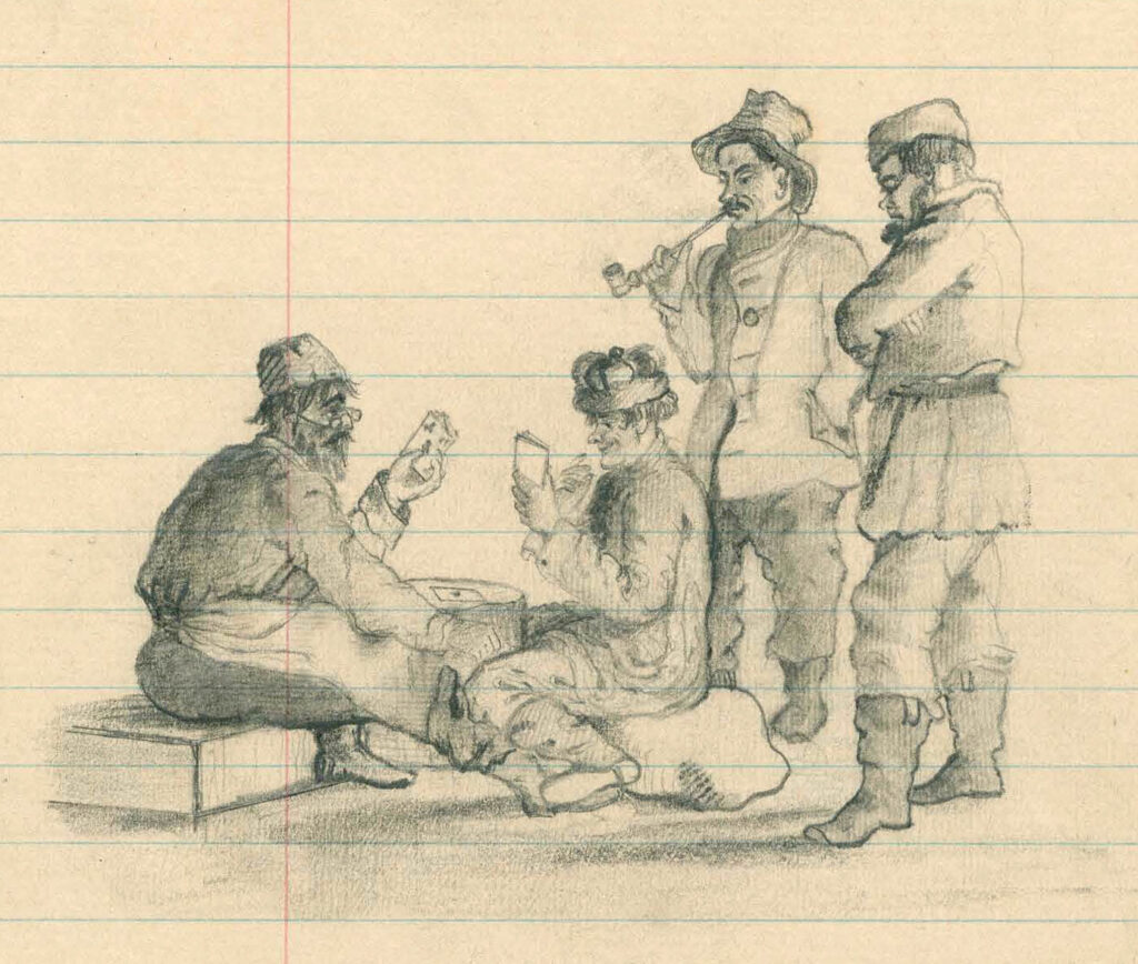 Sketch of 1st Alabama prisoners