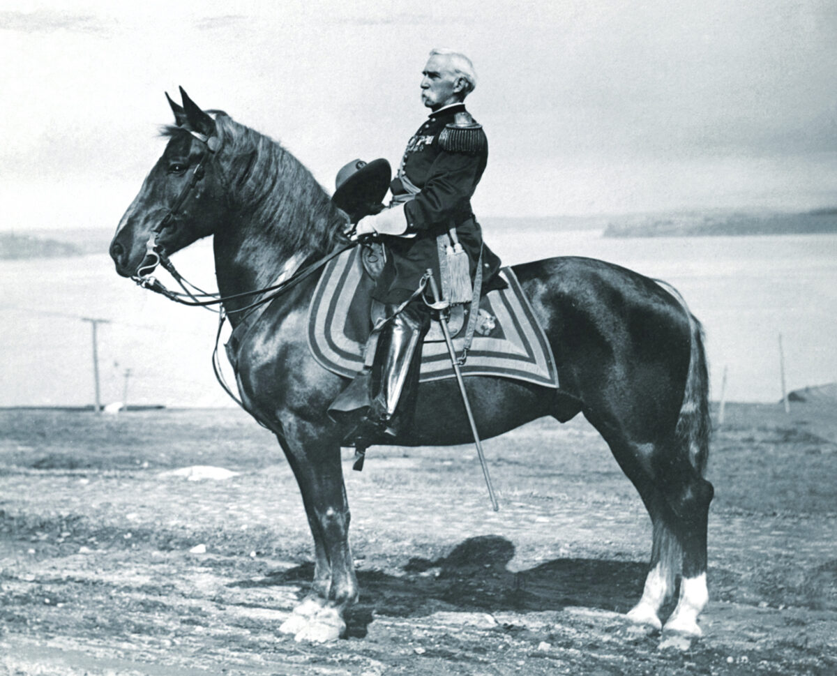 Joshua Chamberlain on horseback