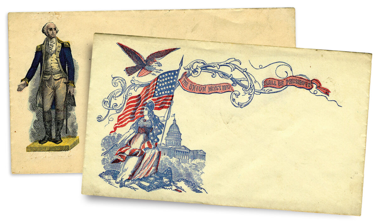 Patriotic envelopes with pro-Union messages