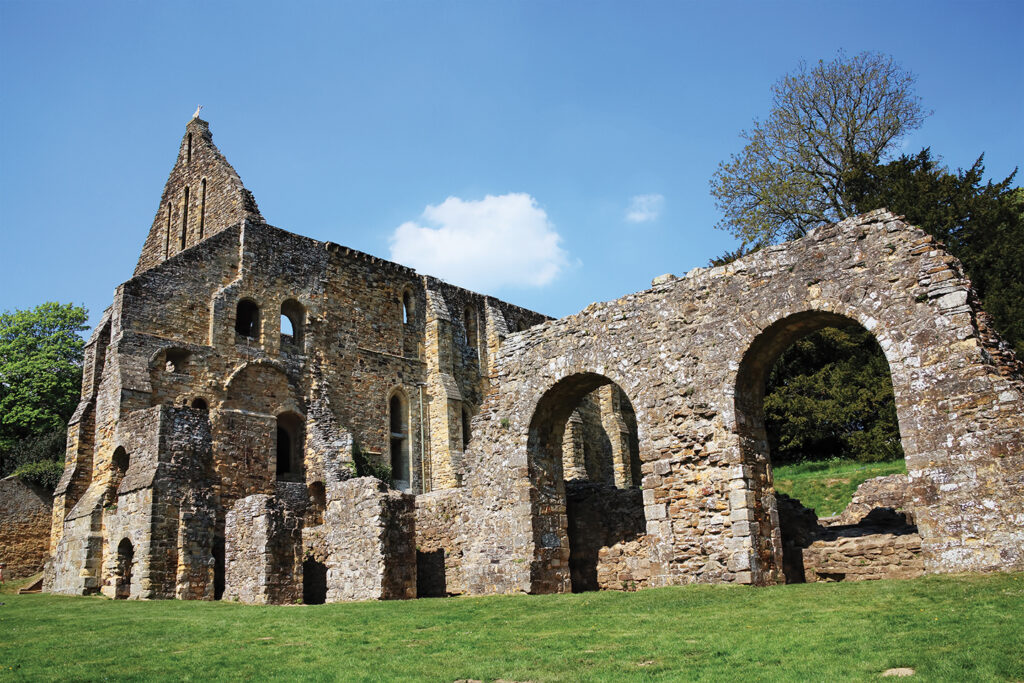 Photo of Battle Abbey at Battle near Hastings, Surrey, England is the burial place of King Harold, built at the battle field at the place were he fell, at the Battle of Hastings in 1066, built in the 11th century it is now an ancient ruin.