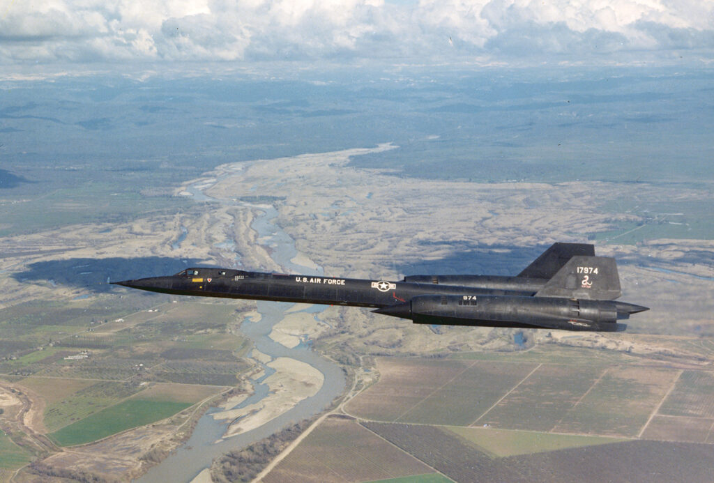 Photo of a, on May 2, 1972, two SR-71 Blackbirds flew over Hanoi and let off two sonic booms within 15 seconds of one another–a signal to American POWs held captive in the Hanoi Hilton to initiate their daring plan to escape.