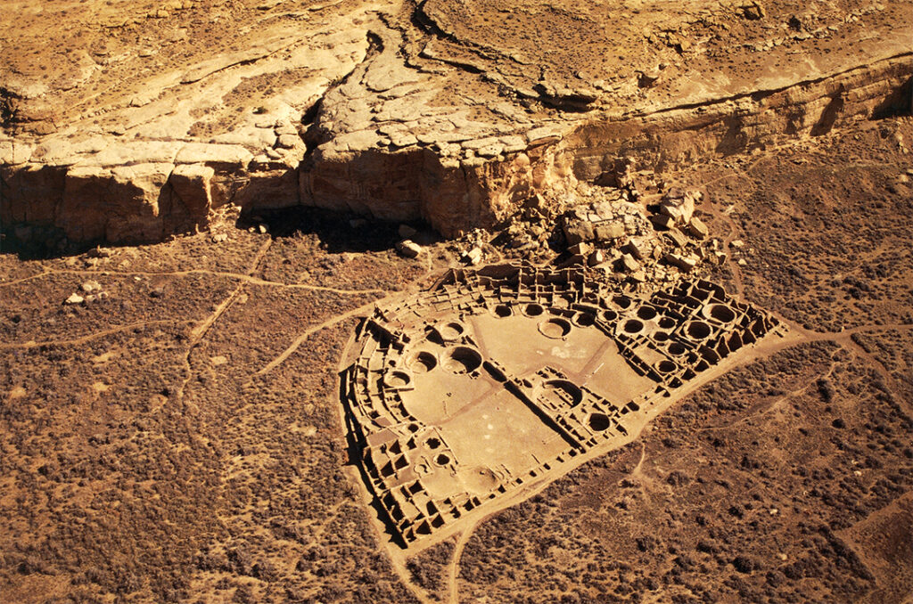 UNITED STATES - MARCH 29: View of the ancient settlement of Anasazi, Chaco Ruins Culture National Park, Chetro Ketl, 11th century, Chaco Canyon, New Mexico, United States of America. Anasazi civilisation.