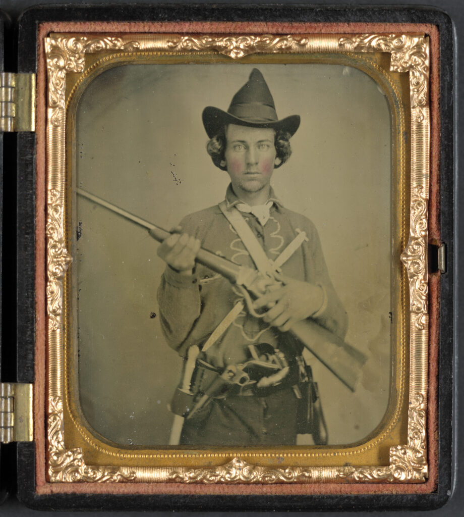 Confederate trooper with Sharps carbine