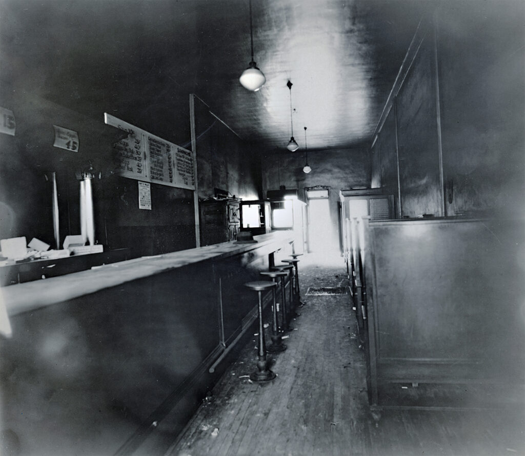 This image is one of several discovered in the files of the St. Paul Police Historical Society that likely depicts the Green Lantern, the city's most notorious Prohibition-era speakeasy.