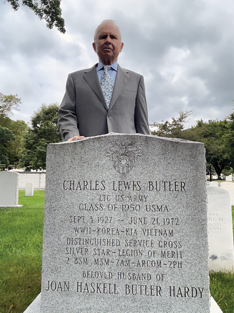 The author was the last American to see Butler alive.Less than 30 minutes after having a conversation with the author, Butler was killed by NVA artillery fire at the age of 44, leaving behind a wife and three children. The author has never forgotten Butler. Here he is pictured standing beside Butler’s final resting place at West Point in late 2023.