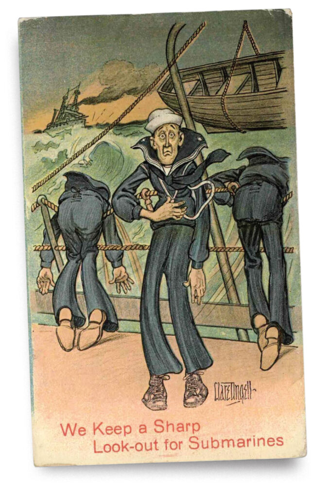 Photo of a WWI Seasisck Sailor Postcard.