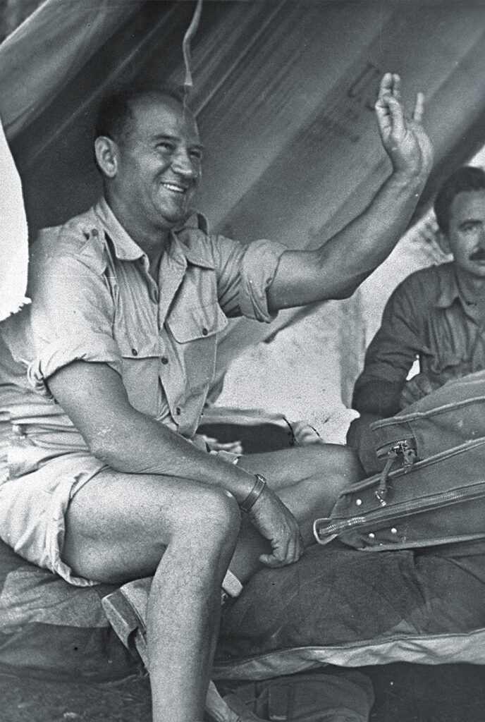 Photo of COLONEL MICKEY MARCUS (STONE) WITH HIS A.D.C. MAJOR ALEX BROIDO DURING THE "BURMA ROAD CAMPAIGN.