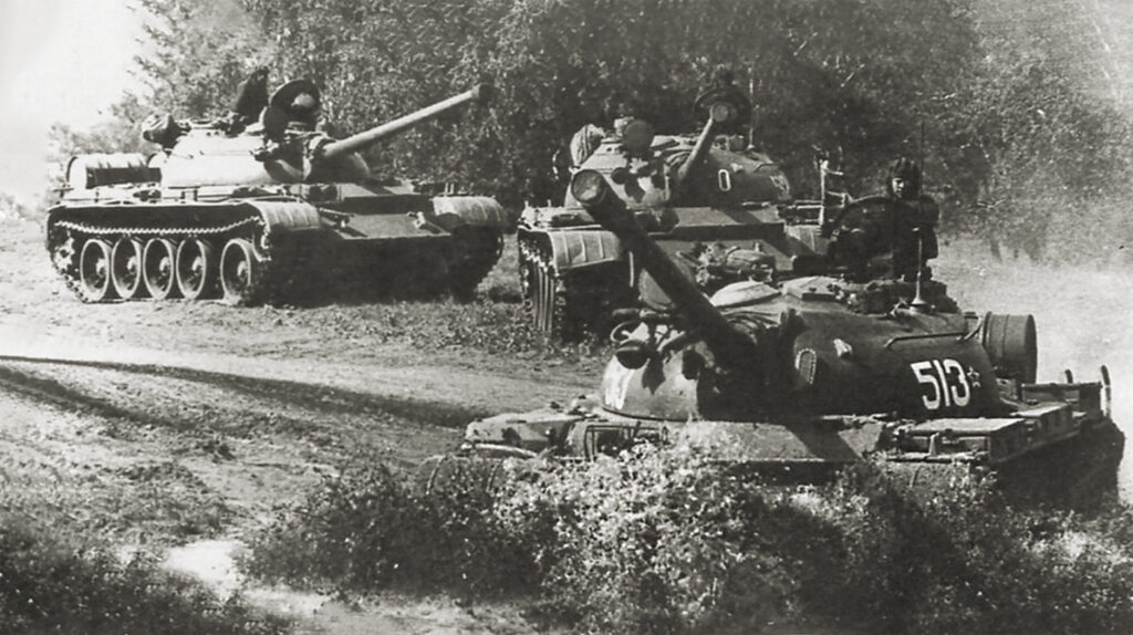 Turning to an increasingly conventional approach in the war’s final stages, North Vietnam deployed armor en masse on the battlefield. This photo shows North Vietnamese T-54 tanks advancing during the 1972 Easter Offensive. In addition to increasing communist firepower, Butler and other U.S. advisers faced fraying relations with ARVN counterparts.