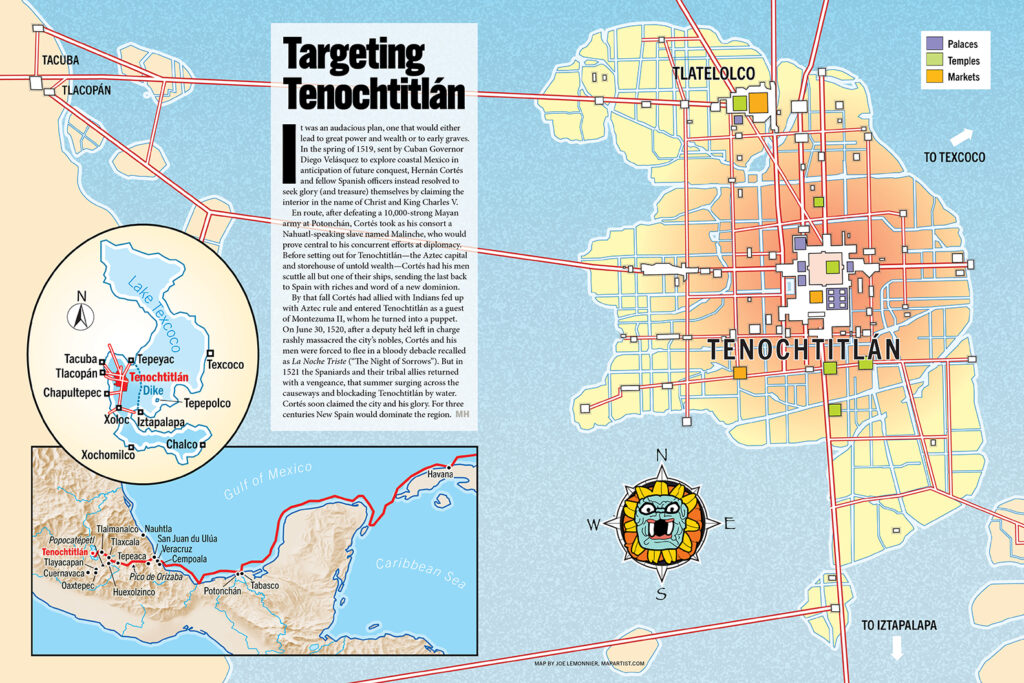 Map showing Tenochtitlan.