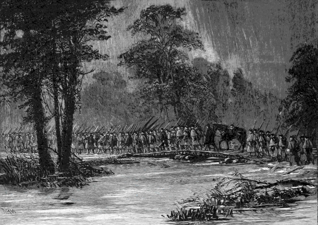 Troops crossing Chickahominy River