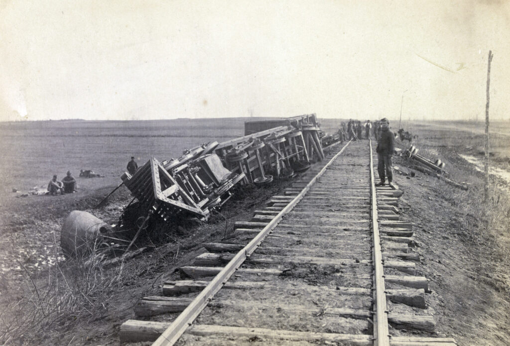 derailed locomotive