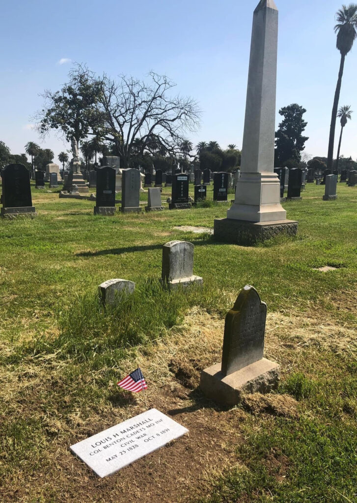 Marshall’s gravesite in Los Angeles