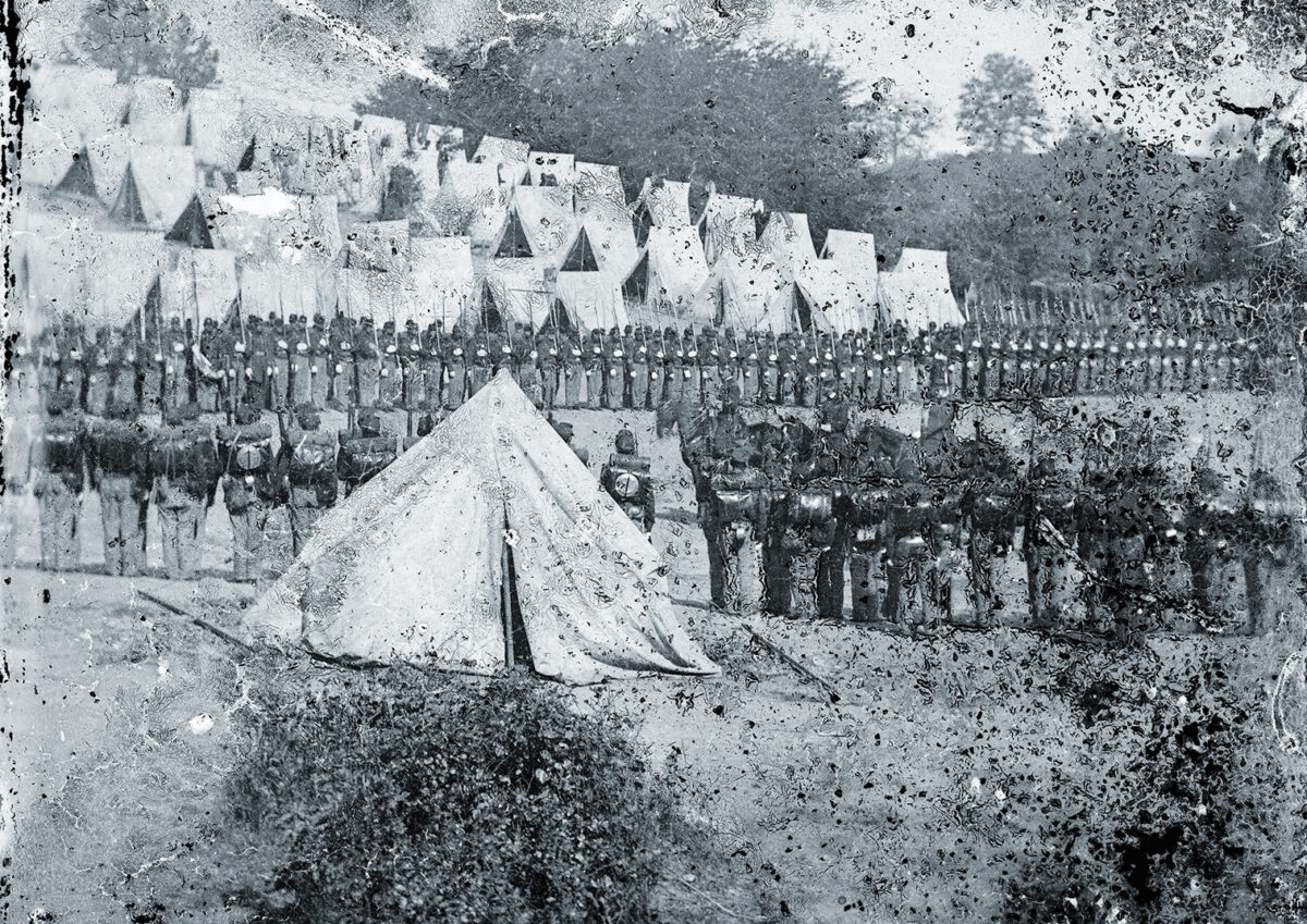 Excelsior Brigade in camp review