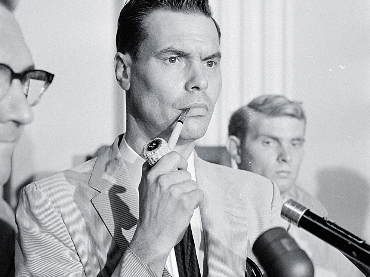 Photo of Neo-Nazi politician George Lincoln Rockwell, at a hearing of the House Un-American Activities Committee, Washington, D.C. 1963.