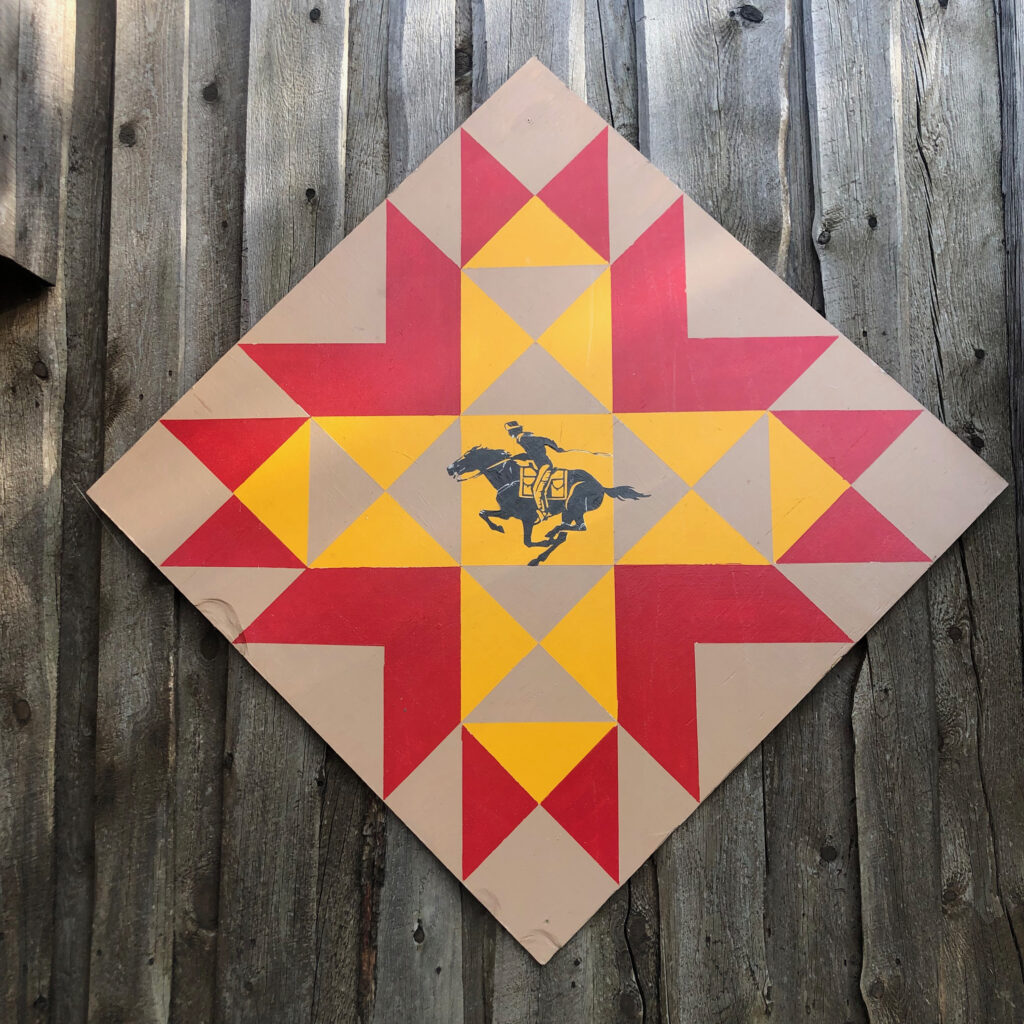barn quilt on display at a ranch