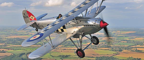 The Historic Aircraft Collection’s rebuilt Hawker Fury displays its sleek lines and the checkerboard markings of No. 43 Squadron RAF.  (Photo: Richard Paver)