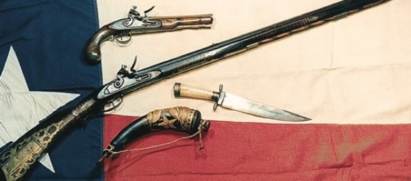 Early Texas Rangers used weapons similar to these. The surveyors from the Texas Republic town of Franklin were armed but were more adept with compasses than with firearms.