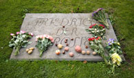 Potatoes of all shapes and sizes on Frederick the Great's grave in Potsdam, Germany.       [Sebastian Niedlich]