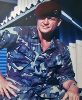 Sergeant Charley Smith, in his Pararescue Jumper camouflage and red beret in 1967. (Courtesy Charley Smith)