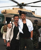 Investigator Scott Tyler (left) and co-producer of The Wanted, Charlie Ebersol, in Kigali, Rwanda.