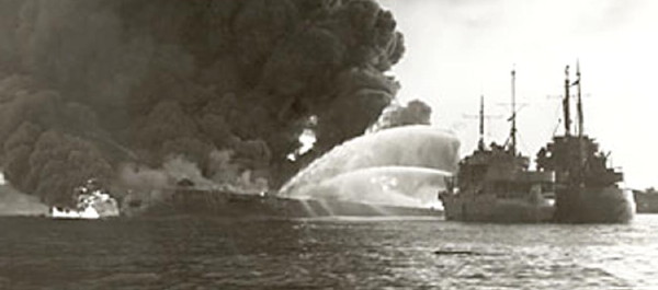 The 1944 explosion at West Loch claimed lives and destroyed ships. (Photo by National Archives)