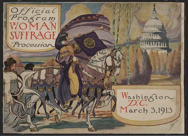 NAWSA printed an elaborate program for the 1913 Washington, D.C., parade. (Library of Congress)