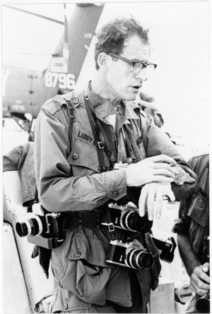 Photograph of Larry Burrows taken during Operation Deckhouse, February 1967 (Marine Corps Photograph/National Archives).
