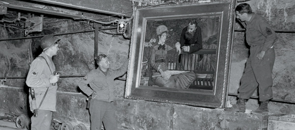 Allied troops in 1945 discovered art looted by the Nazis and stored in a salt mine near the German village of Merkers. Among the paintings:?Manet’s In the Winter Garden (Photo: National Archives).