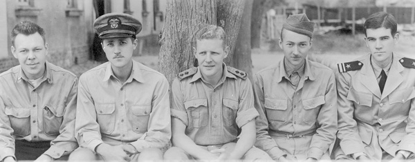 McClure, second from left, and fellow officers at Zentsuji prisoner of war camp, located on Japan’s Shikoku Island. All of these men had been captured on Corregidor except Lieutenant Edward W. Best, ­Australian (Photo Courtesy of Carol McClure).