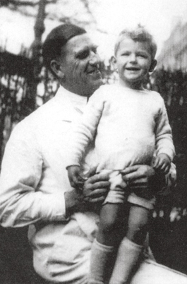 Surgeon Sumner Jackson with his son, Phillip, in Paris in the 1930s.
