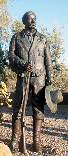 Swanson's sculpture captures Custer on the eve of his Last Stand, complete with .50-caliber Remington sporting rifle. (Photo courtesy Glenwood J. Swanson, www.SwansonProductions.com)