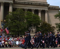 The Air Force Honor Guard march past the National Archives in Memorial Day Parade. Courtesy AVC.
