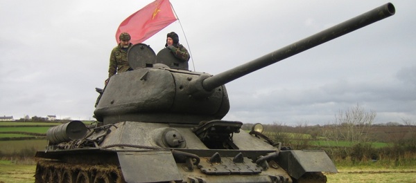 The Soviet T-34 epitomized the combination of battlefield mobility and firepower in World War II. Photo by Louise Ireland; copyright Granada TV.