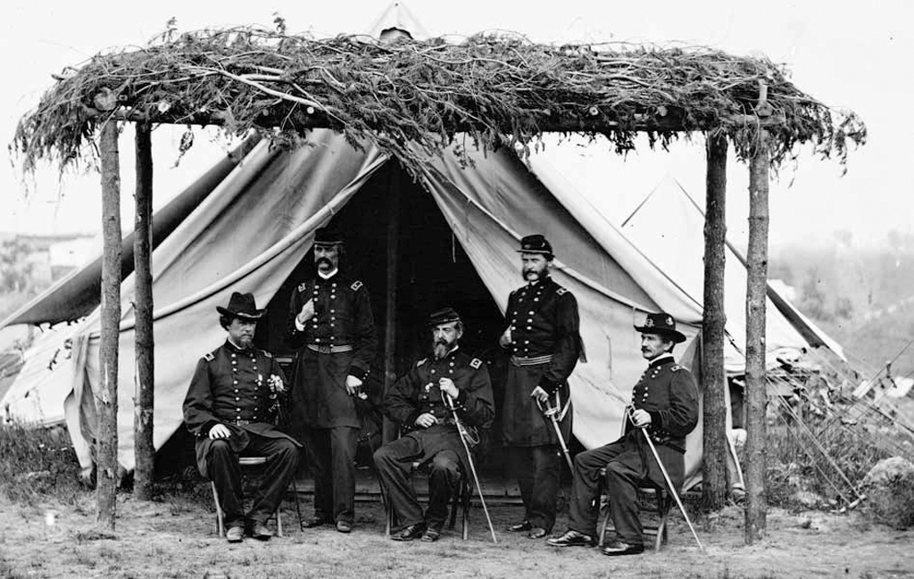 George Meade with Staff in June 1865. Library of Congress.