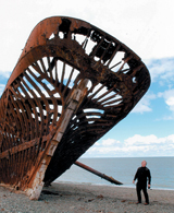 James Delgado, director of NOAA's Maritime Heritage Program, visits a wreck site in Patagonia. (Image courtesy Marc Pike/Open Road Productions)