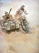 BMW Produced the R75 motorcycle-with a machine gun mounted in the sidecar-to withstand the rugged desert conditions German troops faced in Africa during World War II (AKG-IMAGES).