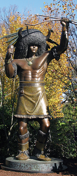 Rivera's bronze Buffalo Dancer II stands outside the National Museum of the American Indian, on the National Mall in Washington, D.C. (Photo courtesy Glenn Green Galleries)